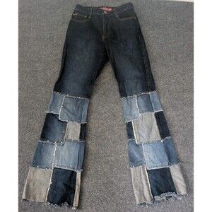 Vintage Y2K 90's Zana Di Patchwork Flare Jeans Women's Sz 3 Blue
